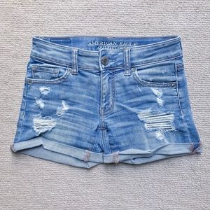 American Eagle Distressed Denim Shorts - size 0